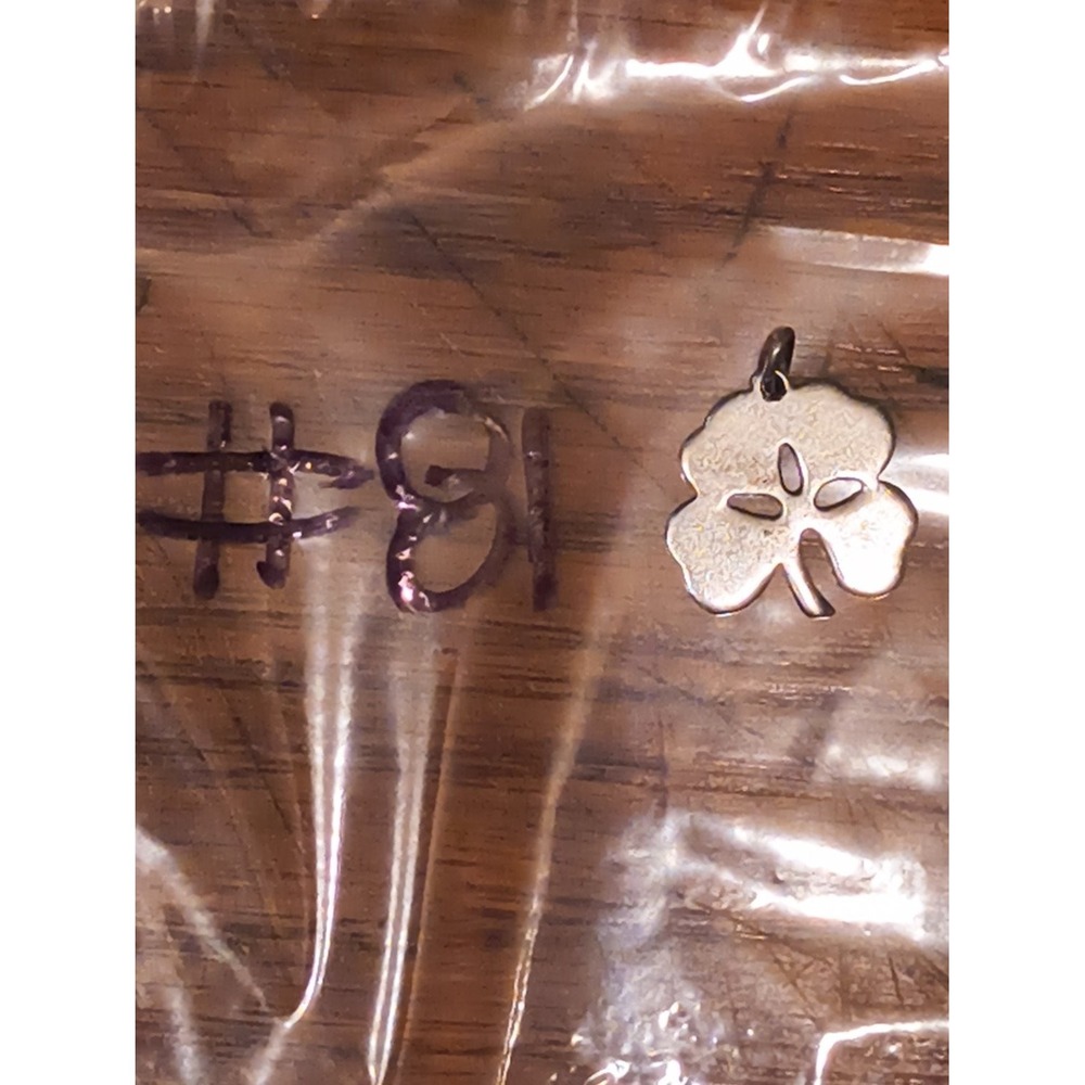 Shamrock Four Leaf Clover Charm Pendant Silver Tone Vintage Luck Irish Cutout